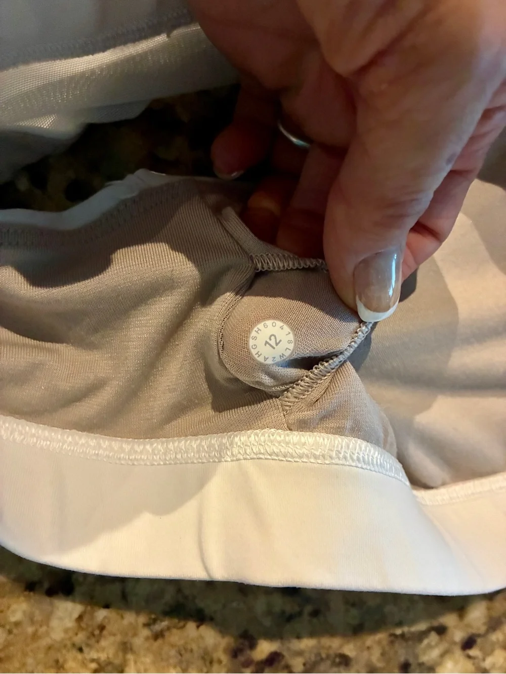 lululemon athletica White and Beige Racerback Sports Bra Size 12 Large